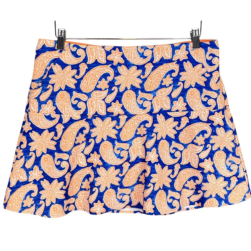 Polo Ralph Lauren Golf Women's Paisley Floral Skort Blue Orange Large